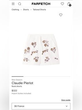 Claudie Pierlot White Floral Embroidered Shorts 2026